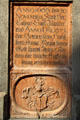 Tombstones affixed to exterior of Peterskirche. Munich, Germany.
