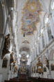 Rebuilt Baroque interior of Peterskirche. Munich, Germany