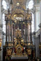 High altar of St. Peter by Stuber & Egid Qurin Asam modeled after Bernini's design for St. Peter's Basilica, Rome at Peterskirche. Munich, Germany.