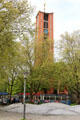 Clock tower of Church of St. Matthew at Sendling Tor. Munich, Germany.