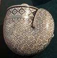 Persian powder flask decorated with inlaid ivory at German Hunting & Fishing Museum. Munich, Germany.