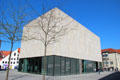 White cube building of Jewish Museum Munich. Munich, Germany
