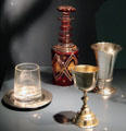 Antique objects used during Shabbat at Jewish Museum Munich. Munich, Germany.