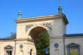 Entrance arch to Munich Residenz garden courtyard. Munich, Germany.
