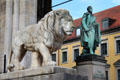 Lion & Carl Philipp von Wrede sculptures at Feldherrnhalle. Munich, Germany.