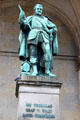 Johann Tzerklas Graf von Tilly sculpture by Ludwig von Schwanthaler at Feldherrnhalle. Munich, Germany.