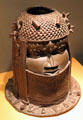 Ancestral memorial sculpture head of a king of Benin / Nigeria at Five Continents Museum. Munich, Germany.