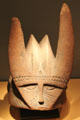 Carved helmet mask from Wara culture of Burkina Faso at Five Continents Museum. Munich, Germany.