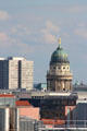 French church dome from top of German Bundestag. Berlin, Germany.