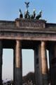 Brandenberg Gate with horses turned toward east by East Germans. Berlin, Germany.