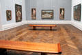 Art gallery with wooden benches at Berlin Gemaldegalerie. Berlin, Germany.