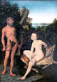 Apollo & Diana in Wooded Landscape painting by Lucas Cranach the Elder at Berlin Gemaldegalerie. Berlin, Germany.