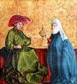 King Solomon & Queen of Sheba painting by Konrad Witz from Neckar at Berlin Gemaldegalerie. Berlin, Germany.