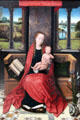 Madonna enthroned with Christ child painting by Hans Memling at Berlin Gemaldegalerie. Berlin, Germany.