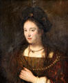Saskia van Uylenburgh, the painter's wife painting by Rembrandt van Rijn at Berlin Gemaldegalerie. Berlin, Germany.