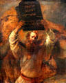 Moses smashing the tablets painting by Rembrandt van Rijn at Berlin Gemaldegalerie. Berlin, Germany