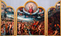 Last Judgment triptych painting by Jean Bellegambe from Douai at Berlin Gemaldegalerie. Berlin, Germany.