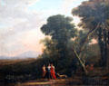 Cephalus, Procris & Diana in Romantic landscape painting by Claude Lorrain at Berlin Gemaldegalerie. Berlin, Germany.