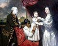 Portrait of George Clive & Family with Indian Servant by Sir Joshua Reynolds at Berlin Gemaldegalerie. Berlin, Germany.