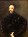 Portrait of bearded young man by Titian at Berlin Gemaldegalerie. Berlin, Germany.