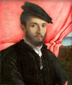 Portrait of a young man by Lorenzo Lotto at Berlin Gemaldegalerie. Berlin, Germany.