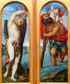St. Sebastian & St. Christopher painting by Lorenzo Lotto at Berlin Gemaldegalerie. Berlin, Germany.