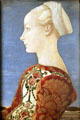 Profile portrait of a young woman by Piero del Pollaiuolo at Berlin Gemaldegalerie. Berlin, Germany