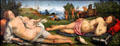 Venus, Mars & Amor painting by Piero di Cosimo at Berlin Gemaldegalerie. Berlin, Germany.
