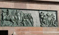 German War at Königgrätz right half of south bronze panel by Moritz Schulz with damage from WWII on Victory Column. Berlin, Germany.