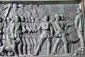 Franco-Prussian War at Sedan & Paris by Karl Keil right half of east bronze panel Prussians march past Arc de Triomphe on Victory Column. Berlin, Germany.
