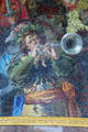 Trumpet detail of Unification of Prussian Reich mosaic by Anton von Werner at Victory Column. Berlin, Germany.