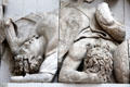 Details of Hellenistic carvings on Pergamon main altar at Pergamon Museum. Berlin, Germany.