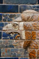 Detail head of Babylon Processional Way lion at Pergamon Museum. Berlin, Germany