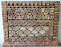 Part of altar made of shaped enameled bricks from Guzana in Syria at Pergamon Museum. Berlin, Germany.