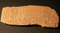Cuneiform clay tablet calculating new moon for years 118-119 from Uruk at Pergamon Museum. Berlin, Germany.