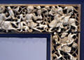 Corner detail of ivory frame with hunting & feasting scenes from Egypt at Pergamon Museum. Berlin, Germany.