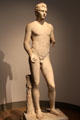 Roman marble copy of bronze Greek athlete sculpture at Altes Museum. Berlin, Germany.