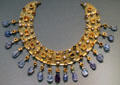 Gold necklace with gems from Asyut, Egypt at Altes Museum. Berlin, Germany.