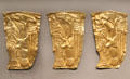 Scythian gold fittings embossed with eagle catching fish once attached to bowls from Maikop at Altes Museum. Berlin, Germany.