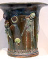 Lead glazed ceramic vase with skeleton design at Altes Museum. Berlin, Germany.