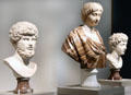 Roman imperial busts of Lucius Verus , Empress Faustina the Younger & Marcus Aurelius at Altes Museum. Berlin, Germany