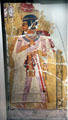 Egyptian stucco painting of deified pharaoh Amenhotep I from Thebes at Neues Museum. Berlin, Germany.