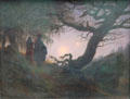 Man & Woman Contemplating Moon painting by Caspar David Friedrich at Alte Nationalgalerie. Berlin, Germany.