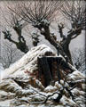 Cabin Covered in Snow painting by Caspar David Friedrich at Alte Nationalgalerie. Berlin, Germany.
