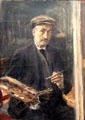 Self-portrait with sports cap at Easel by Max Liebermann at Alte Nationalgalerie. Berlin, Germany.