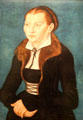 Katharina von Bora, wife of Martin Luther painting by Lucas Cranach the Elder from Wittenberg at German Historical Museum. Berlin, Germany.