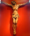 Wood carving of crucified Christ from southern Germany or Tirol at German Historical Museum. Berlin, Germany.