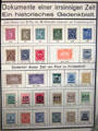 Overprinted German postage stamps to keep up with inflation at German Historical Museum. Berlin, Germany