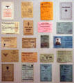 Collection of Nazi-era membership cards at German Historical Museum. Berlin, Germany.