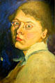 Self portrait by Alice Haarburger of Riga who was shot by SS in 1942 at Jewish Museum Berlin. Berlin, Germany.